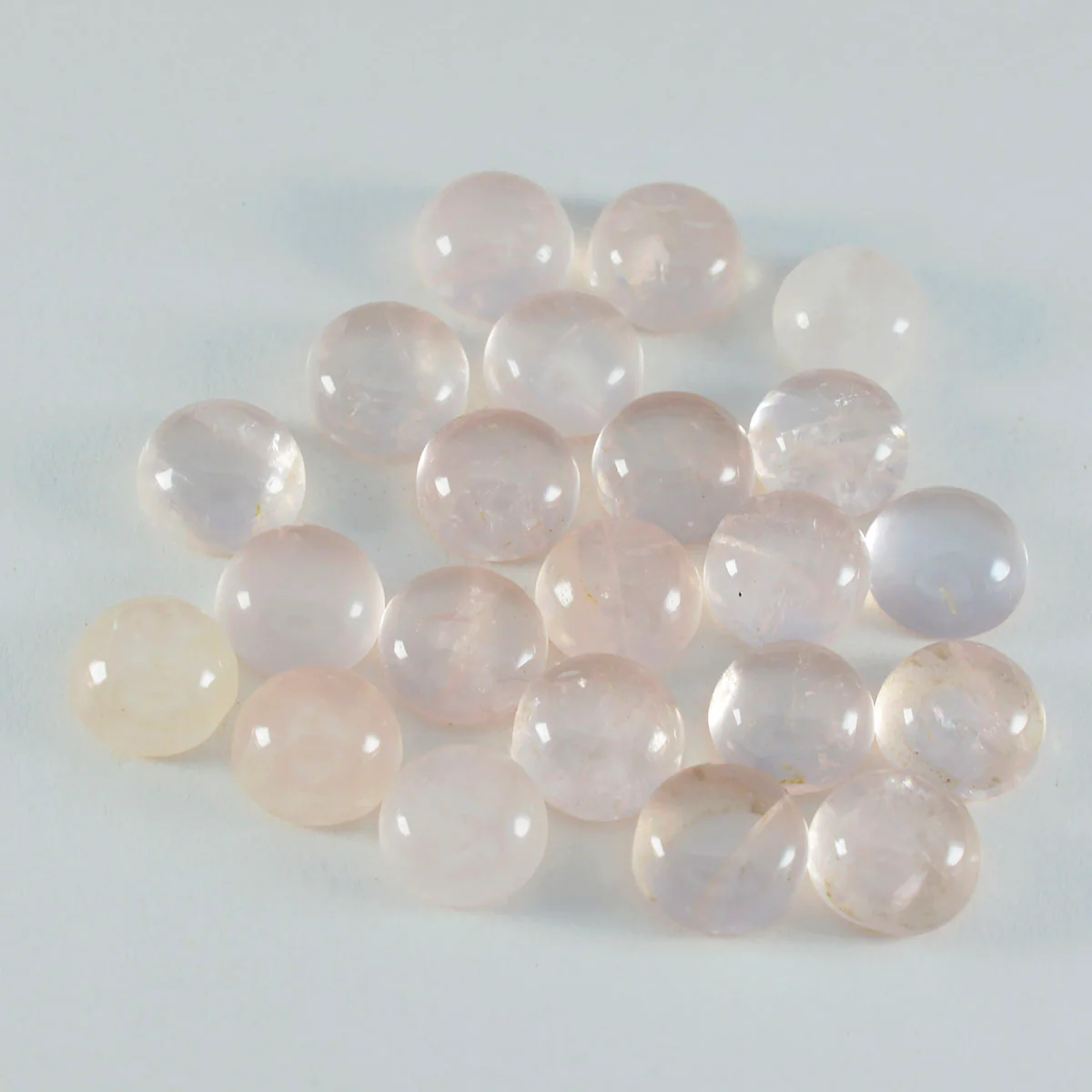 Rose Quartz 1PC Small 7x7 MM Round Cabochon Pink Luster semi Precious Loose Gemstones