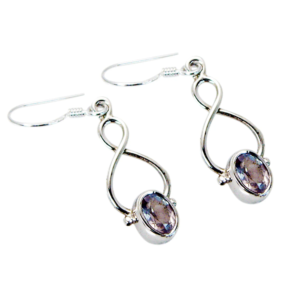 Rose Quartz American Maya Solitaire Dangle Pink Sterling Silver Earring - Image 2
