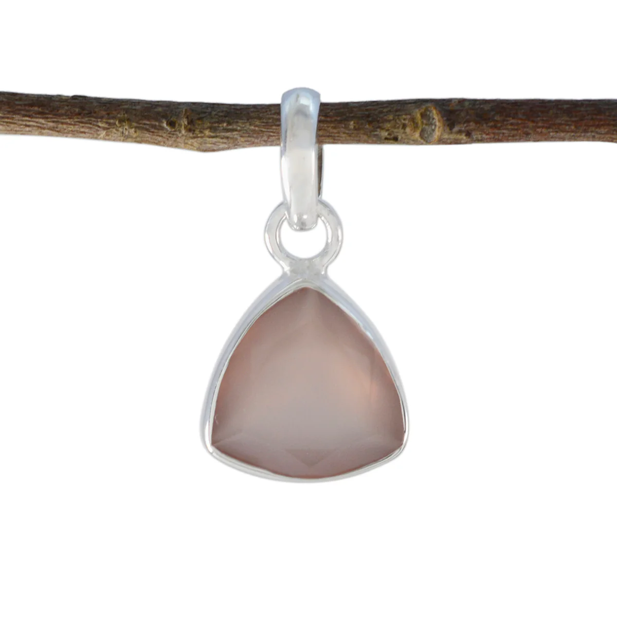 Rose Quartz Dainty American 925 Silver Solitaire Abigail Sophisticated Pink Pendant Jewelry
