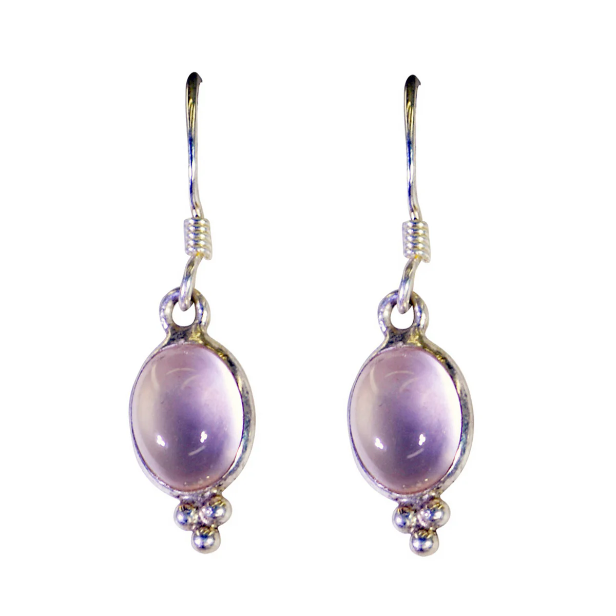Rose Quartz Japanese Grace multiple Dangle Pink 925 Silver Earring