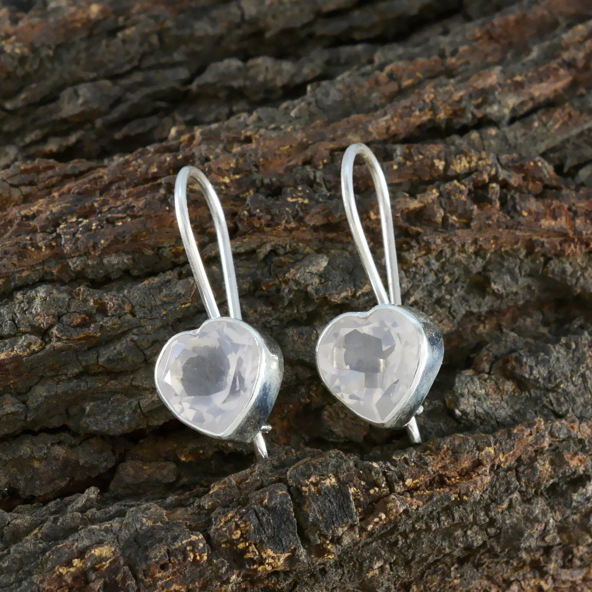 Rose Quartz Korean Stella Solitaire Dangle Pink 92.5 Silver Earring - Image 2