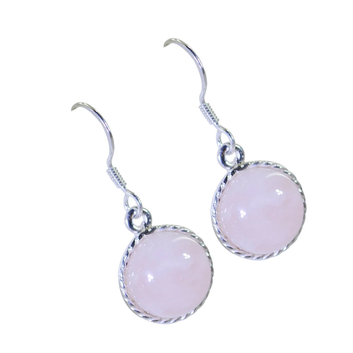 Rose Quartz Latin American Ines multiple Dangle Pink Silver Earring - Image 2
