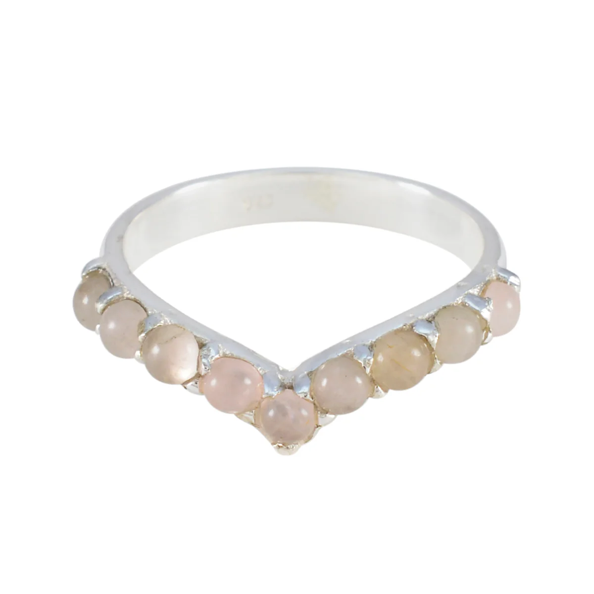 Rose Quartz multiple Japanese 925 Silver Pink Gemstones Dainty Fairytale Ring Jewelry
