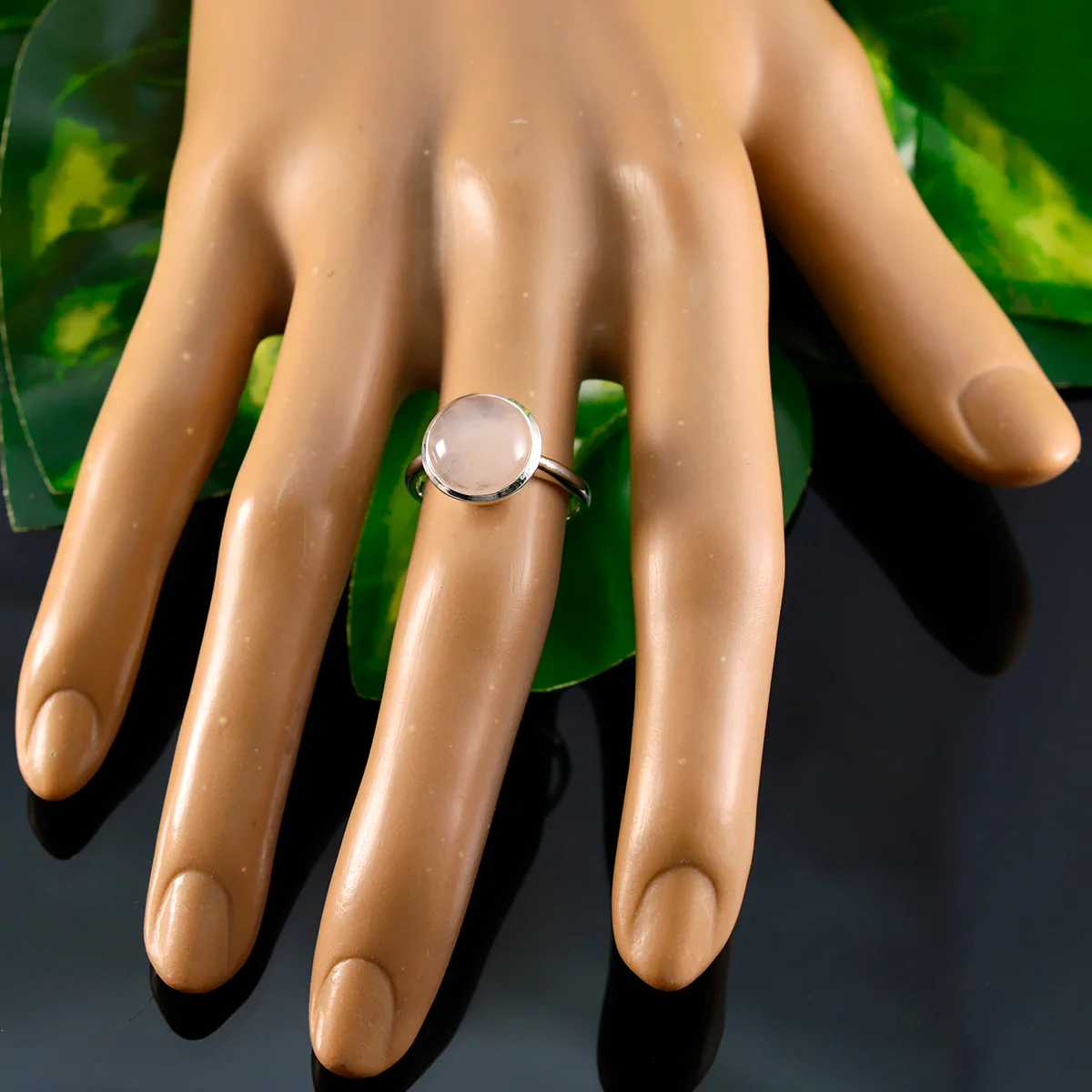 Rose Quartz Solitaire Moroccan 925 Silver Pink Gemstones Tiny Feminine Ring Jewelry - Image 5