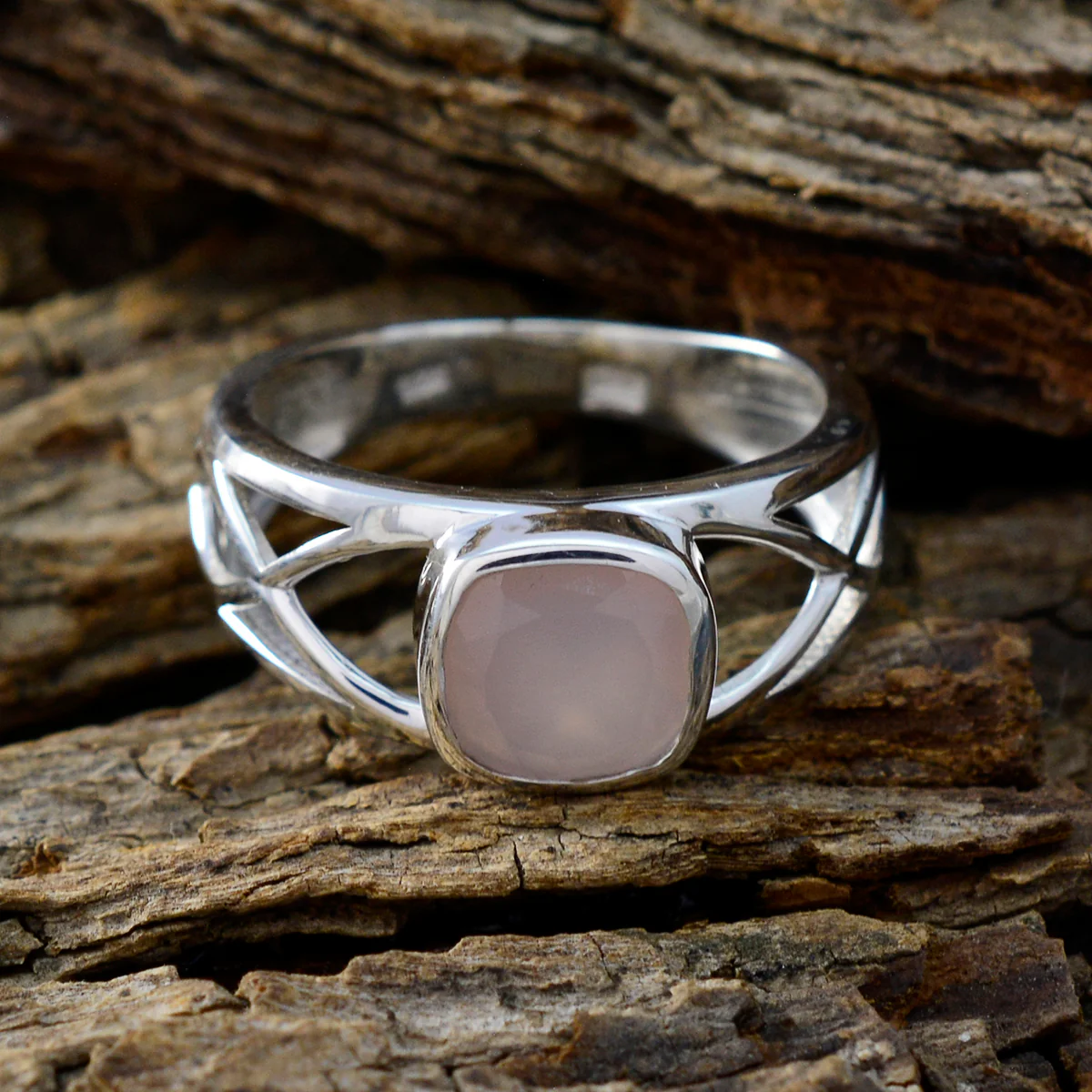 Rose Quartz Solitaire Russian Silver Pink Gemstones Tiny Fairytale Ring Jewellery - Image 3