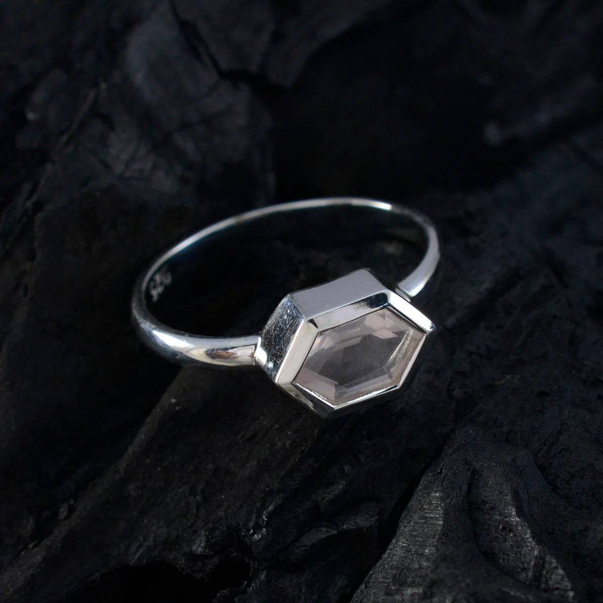 Rose Quartz Solitaire Turkish Silver Pink Gemstones Dainty Luxurious Ring Jewellery - Image 4