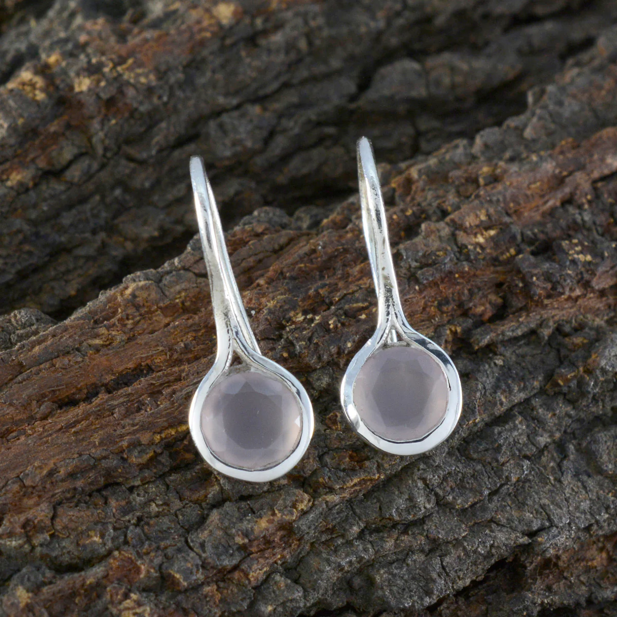Rose Quartz Spanish Katharina Solitaire Dangle Pink 925 Sterling Silver Earring - Image 3