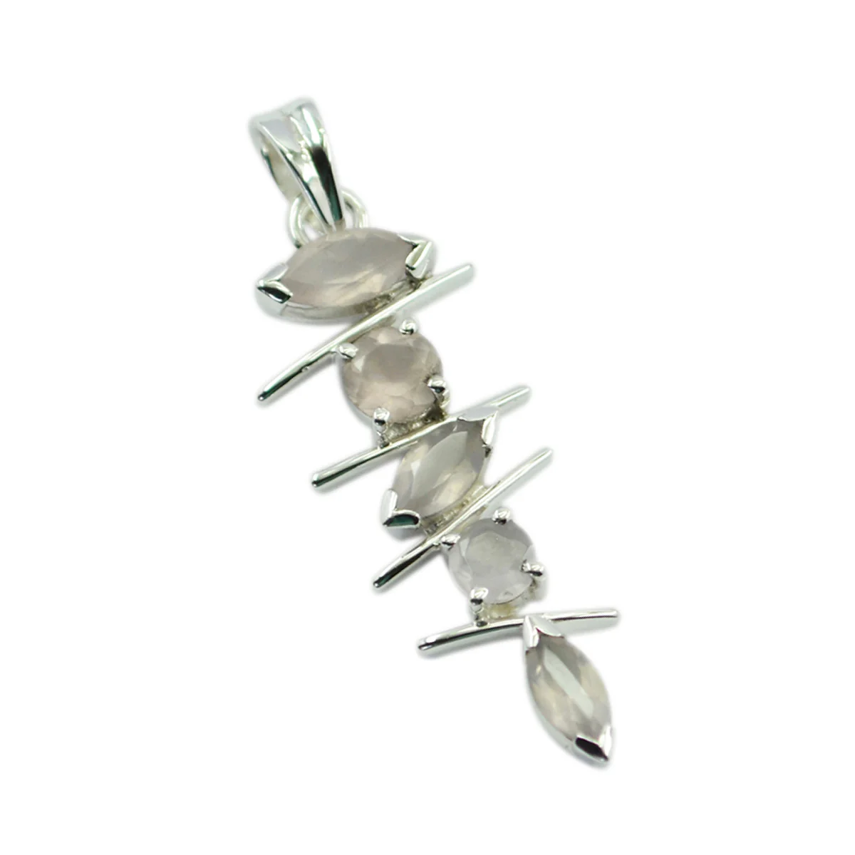 Rose Quartz Tiny Moroccan 925 Silver Penta Isadora Romantic Pink Pendant Jewelry