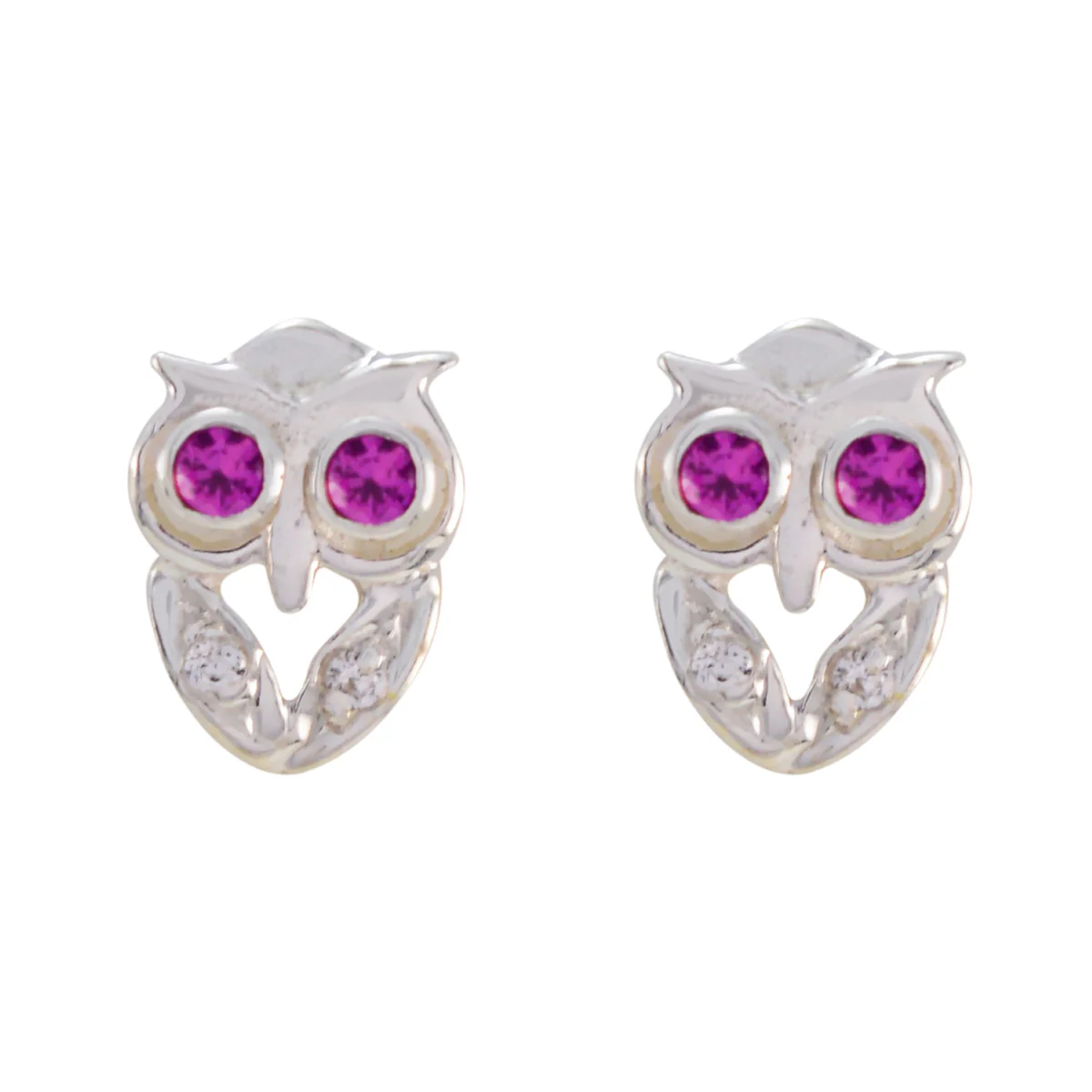 Ruby CZ Australian Harper multiple Stud Pink 925 Sterling Silver Earring