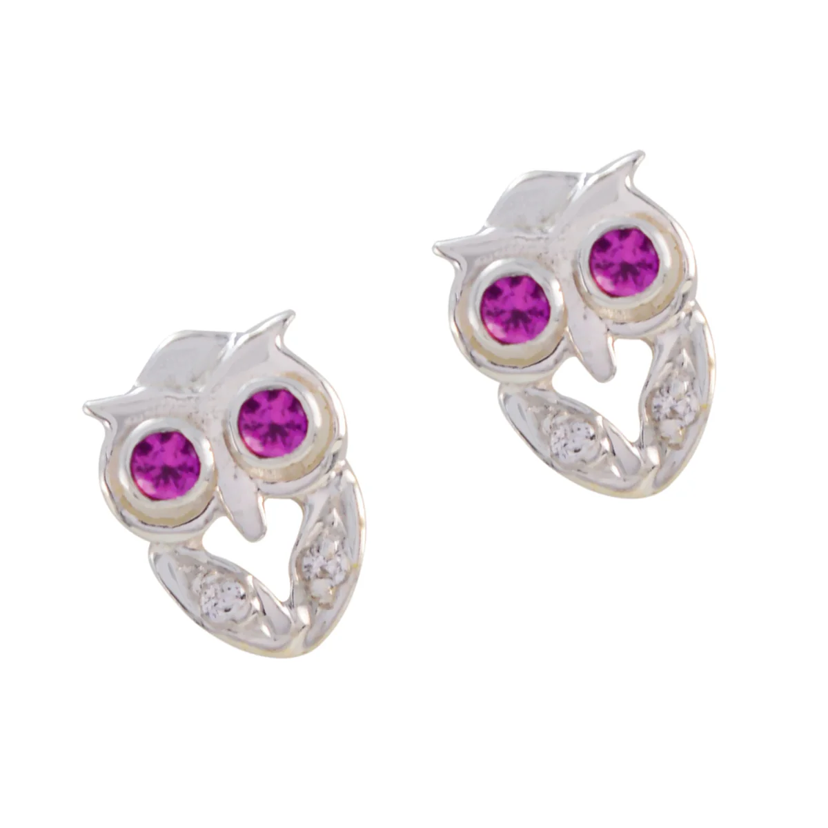 Ruby CZ Australian Harper multiple Stud Pink 925 Sterling Silver Earring - Image 3