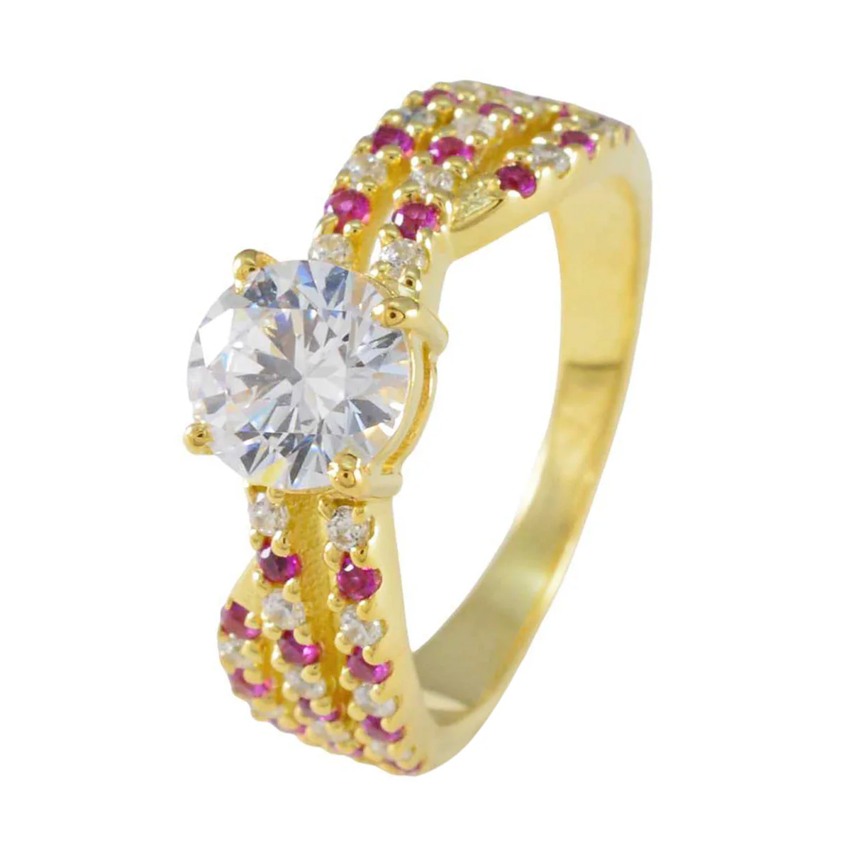 Ruby CZ Halo Korean 92.5 Silver Red Gems Whisper-thin Love Ring Jewelry - Image 2