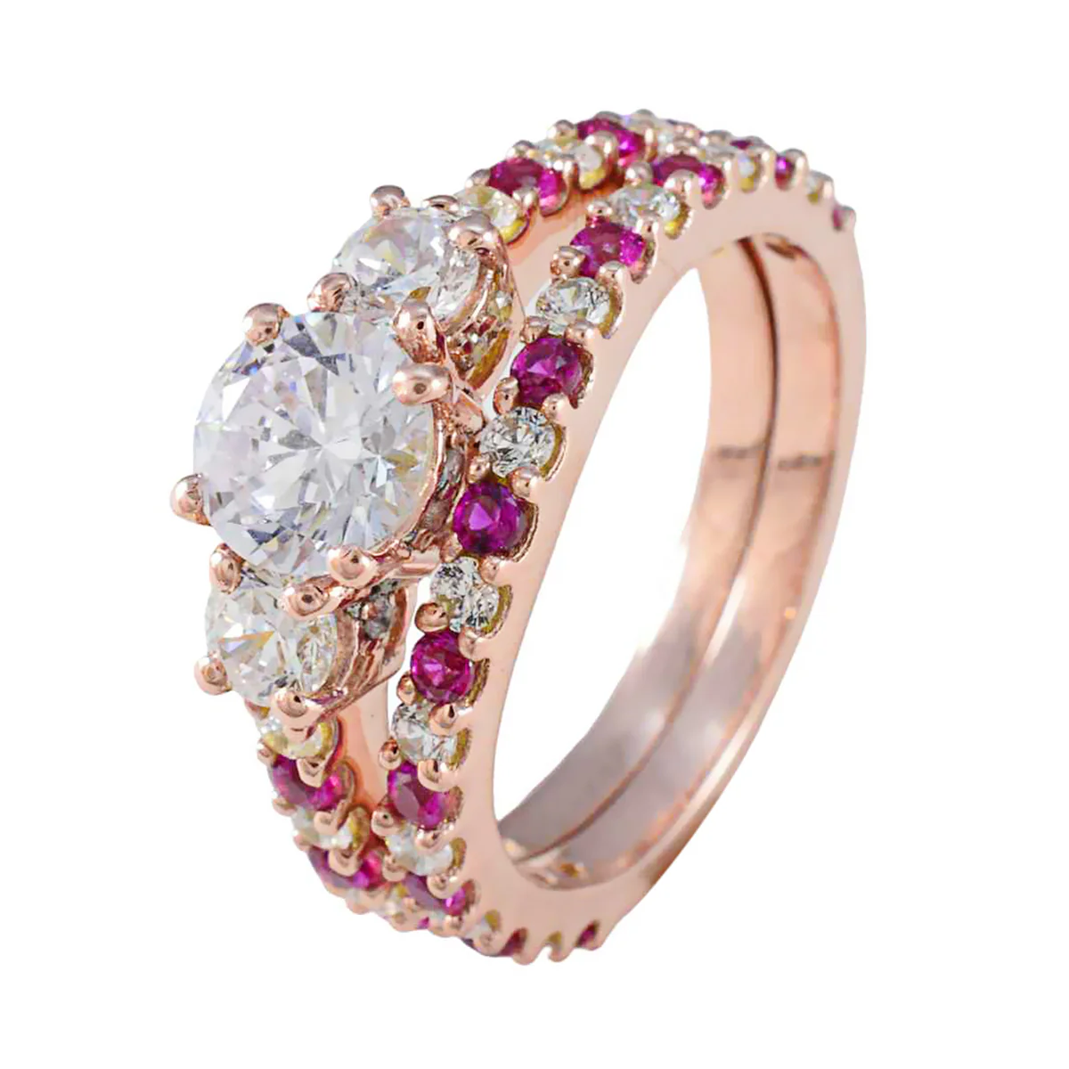 Ruby CZ Halo Latin American 92.5 Silver Red Gemstone Minimal propsel Ring Jewellery - Image 2