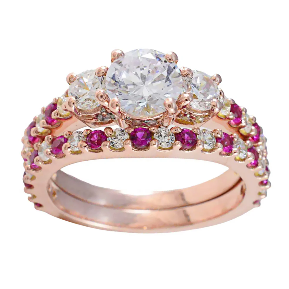 Ruby CZ Halo Latin American 92.5 Silver Red Gemstone Minimal propsel Ring Jewellery - Image 3