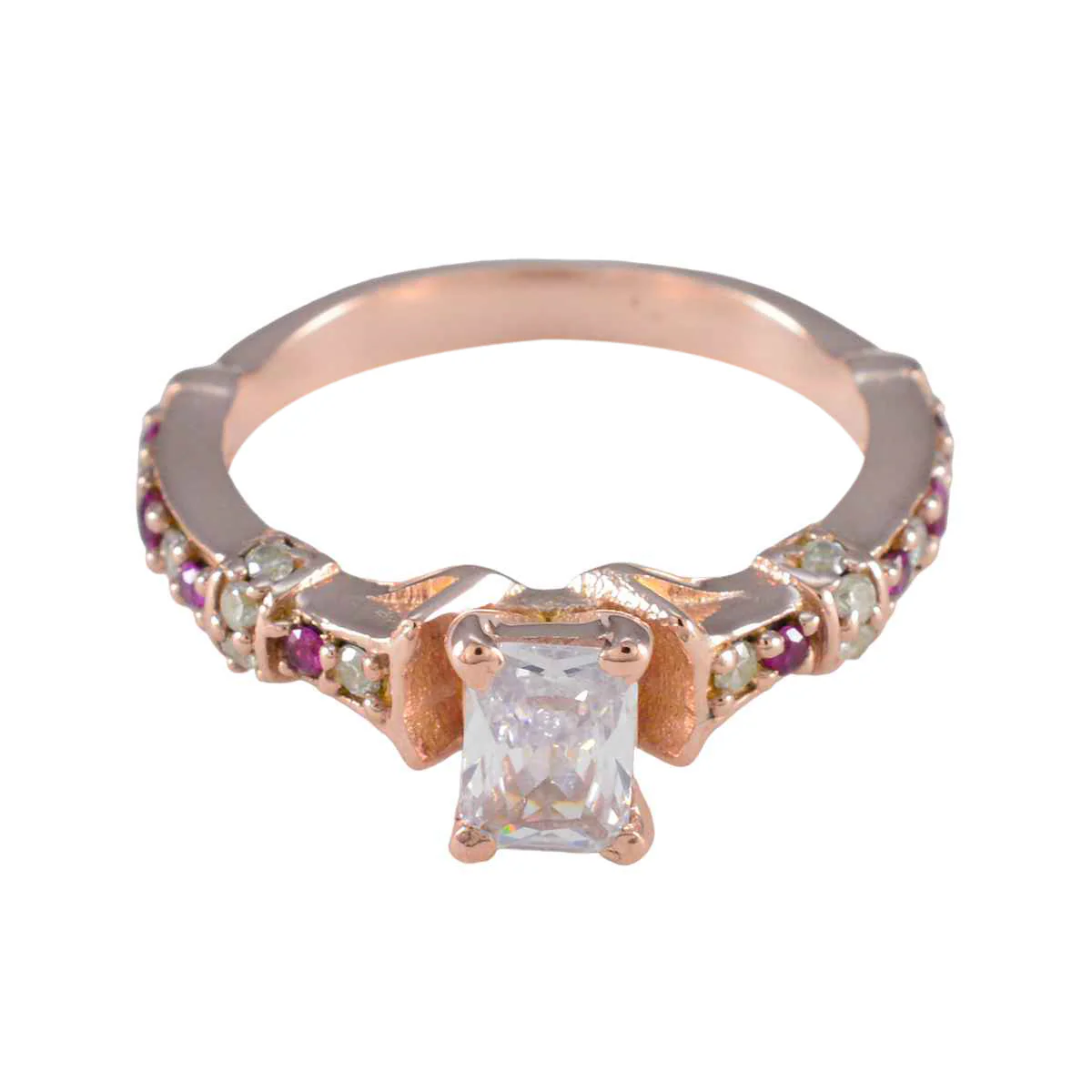 Ruby CZ Halo Latin American Sterling Silver Red Gems Slim Engagement Ring Jewellery