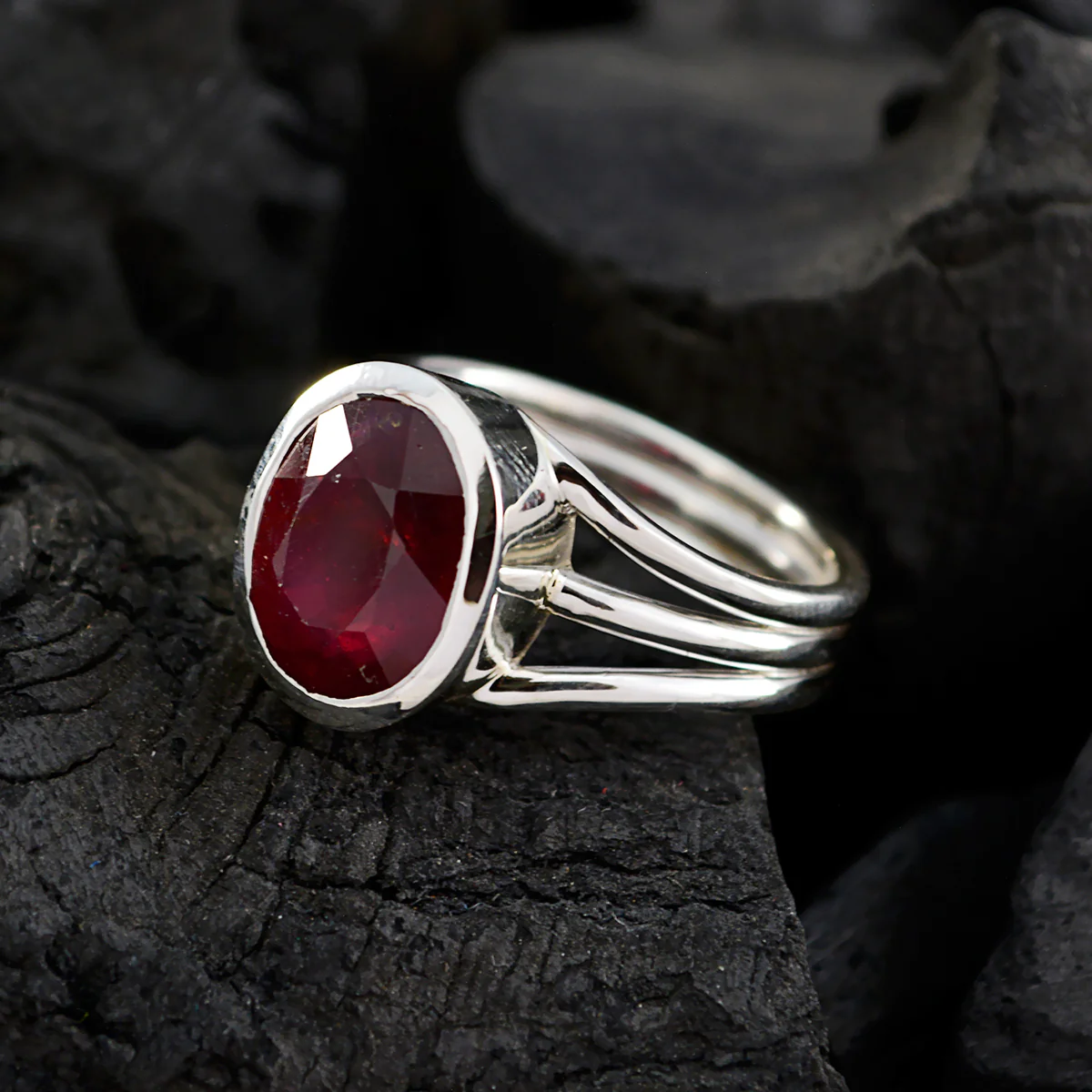 Ruby Cz Solitaire Russian 925 Silver Red Gems Essential Cultural Ring Jewelry - Image 3