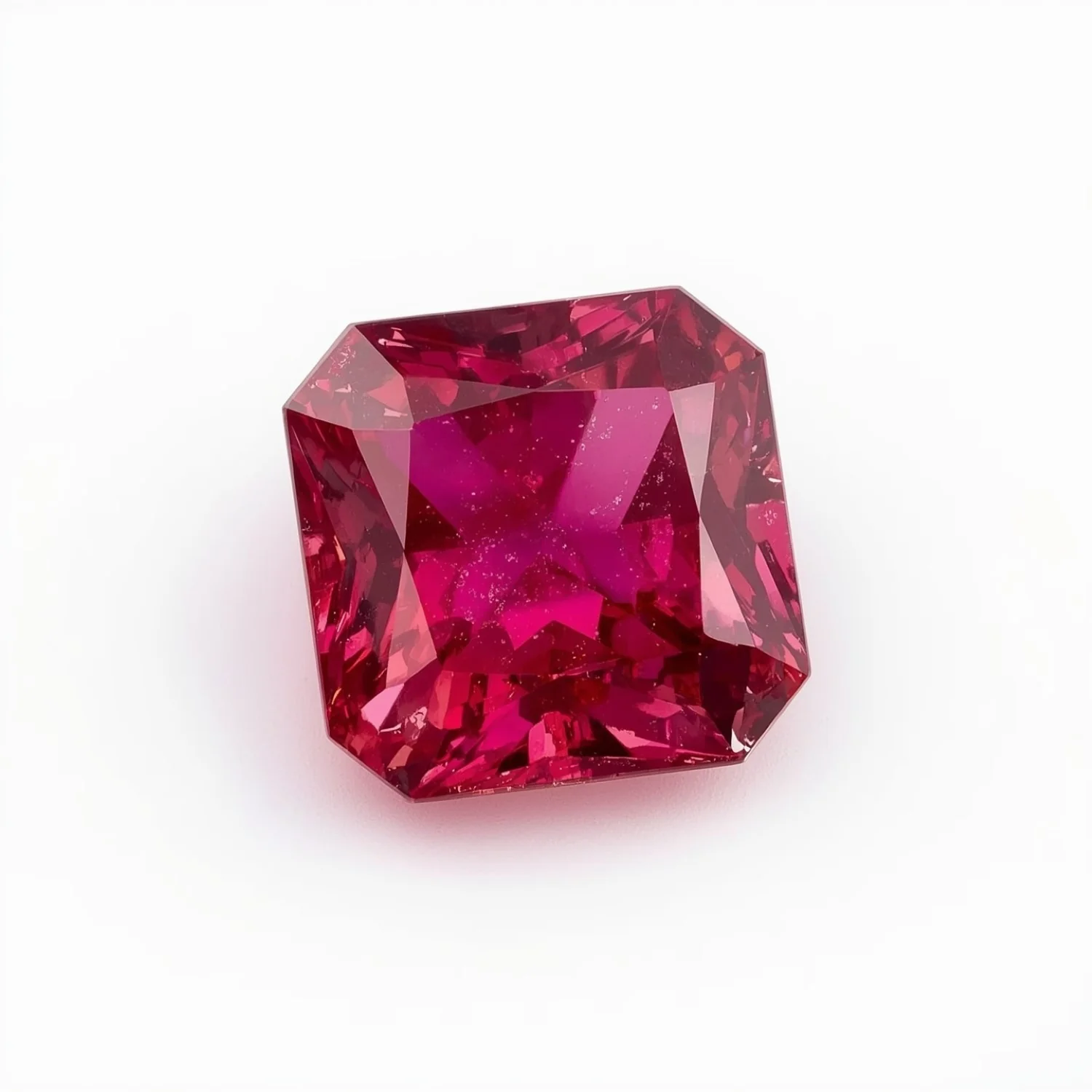 Ruby (GF) 1PC Chunky 14x14 MM Square Faceted Pink Genuine Precious Loose Gemstones - Image 2