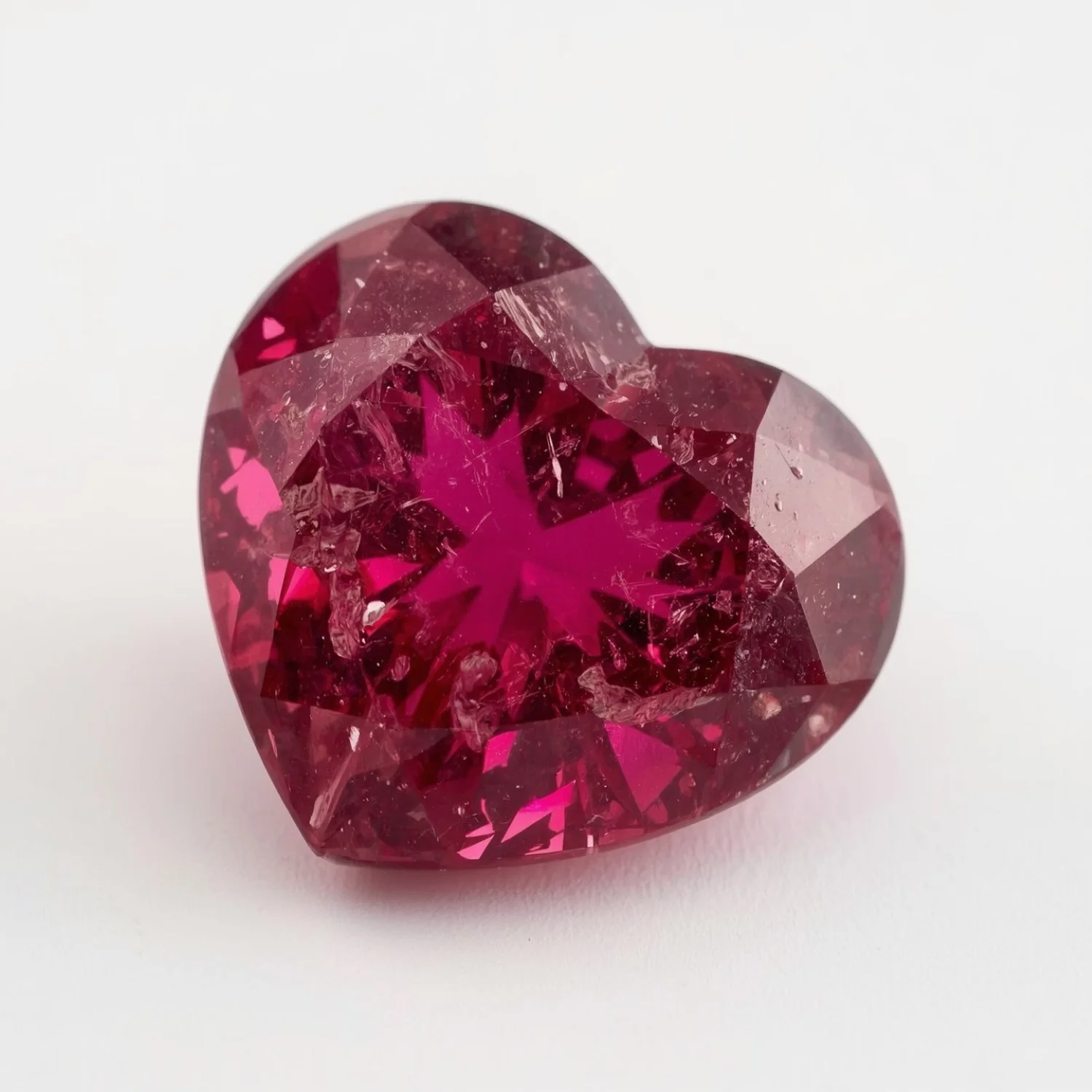 Ruby (GF) 1PC Large 12x12 MM Heart Faceted Pink High-Quality Precious Loose Gems - Image 2