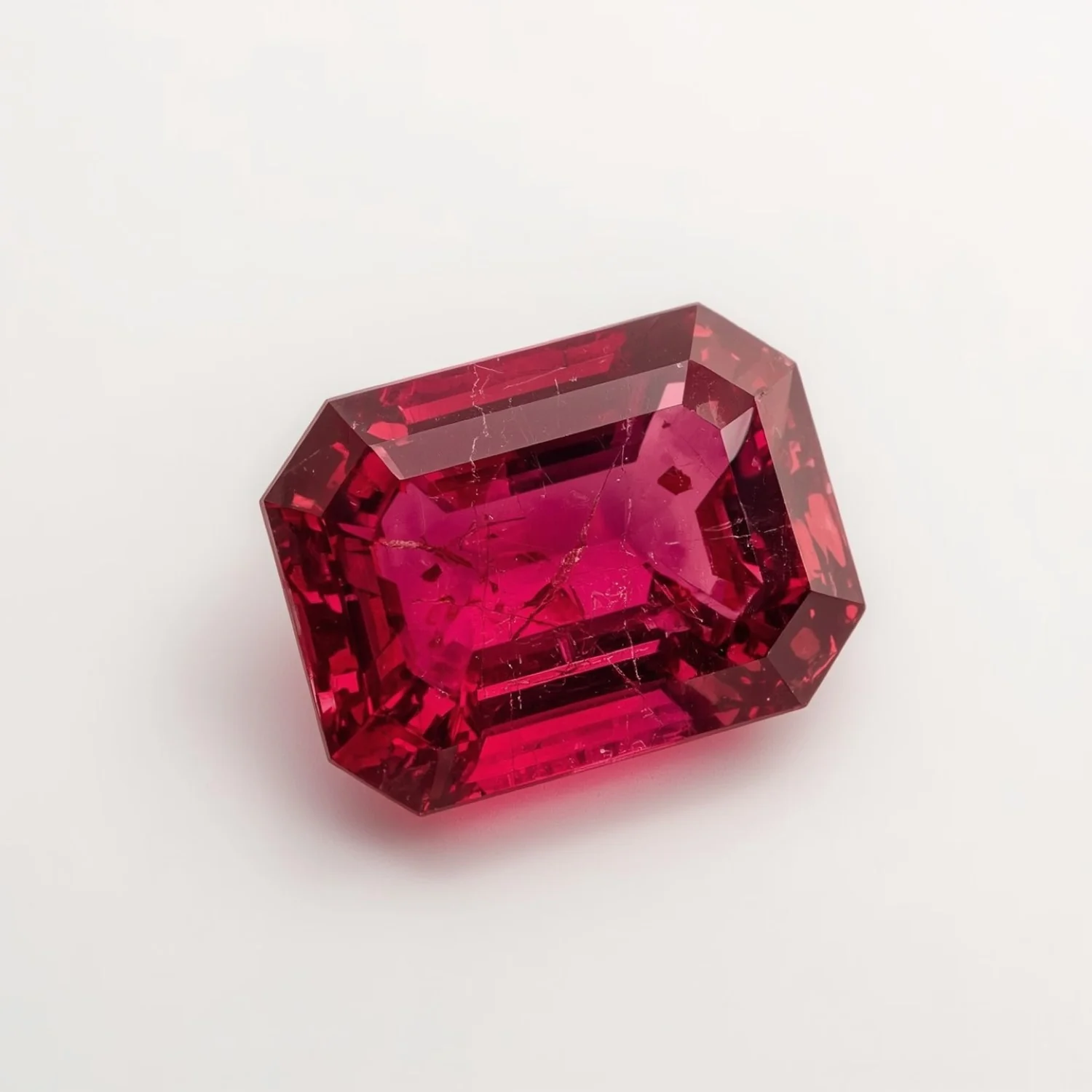 Ruby (GF) 1PC Small 6x8 MM Emerald Faceted Pink Polished Precious Loose Gems - Image 2