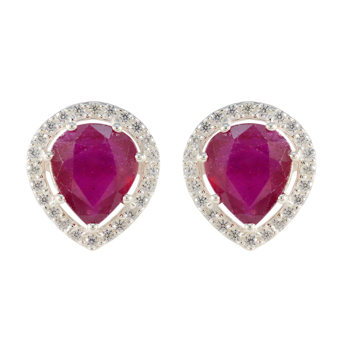 Ruby Latin American Noelia multiple Stud Red 925 Sterling Silver Earring