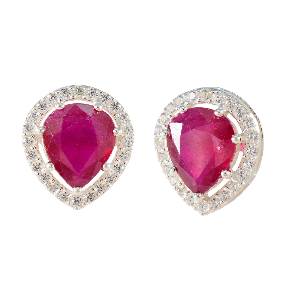 Ruby Latin American Noelia multiple Stud Red 925 Sterling Silver Earring - Image 2
