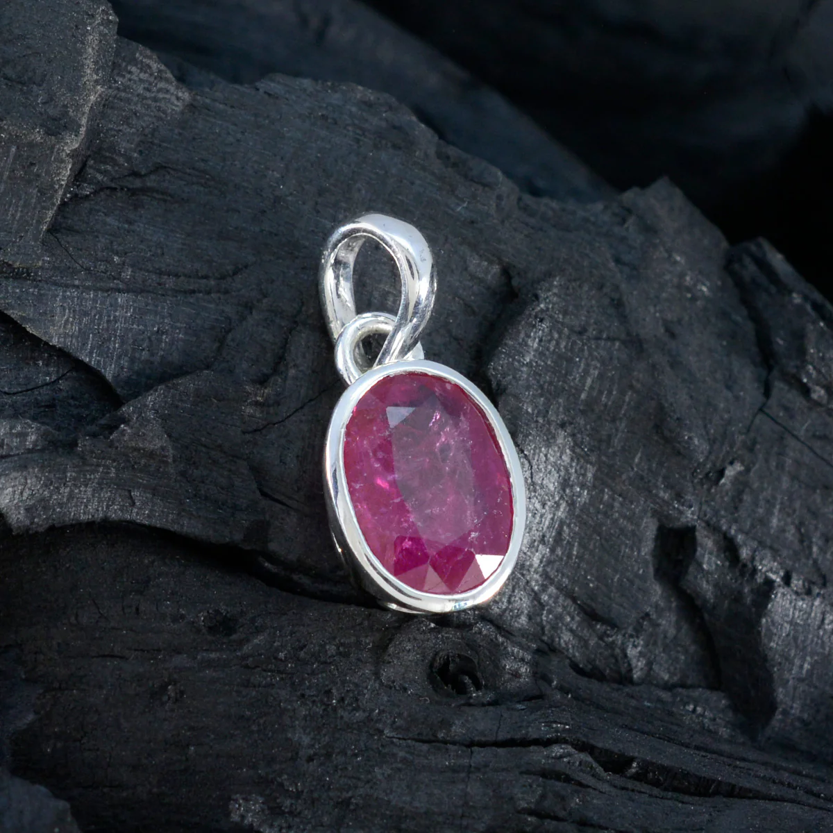 Ruby Minimalist Japanese 92.5 Silver Solitaire Yuna Trendy Red Pendant Jewellery - Image 4