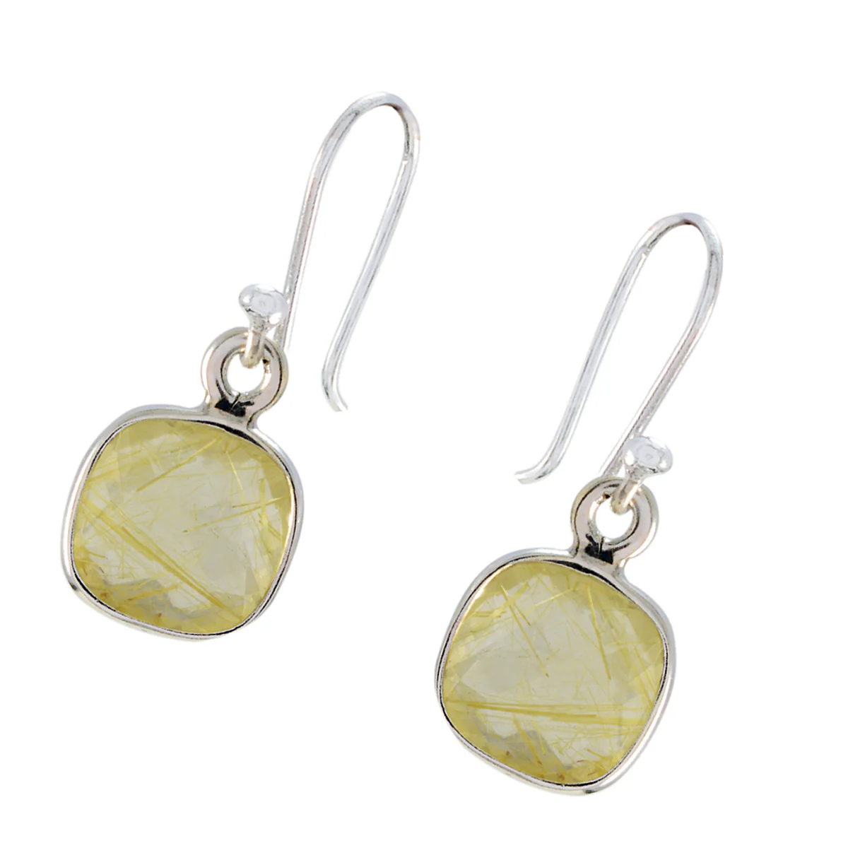 Rutile Quartz Moroccan Lucia multiple Dangle Yellow 925 Sterling Silver Earring - Image 3