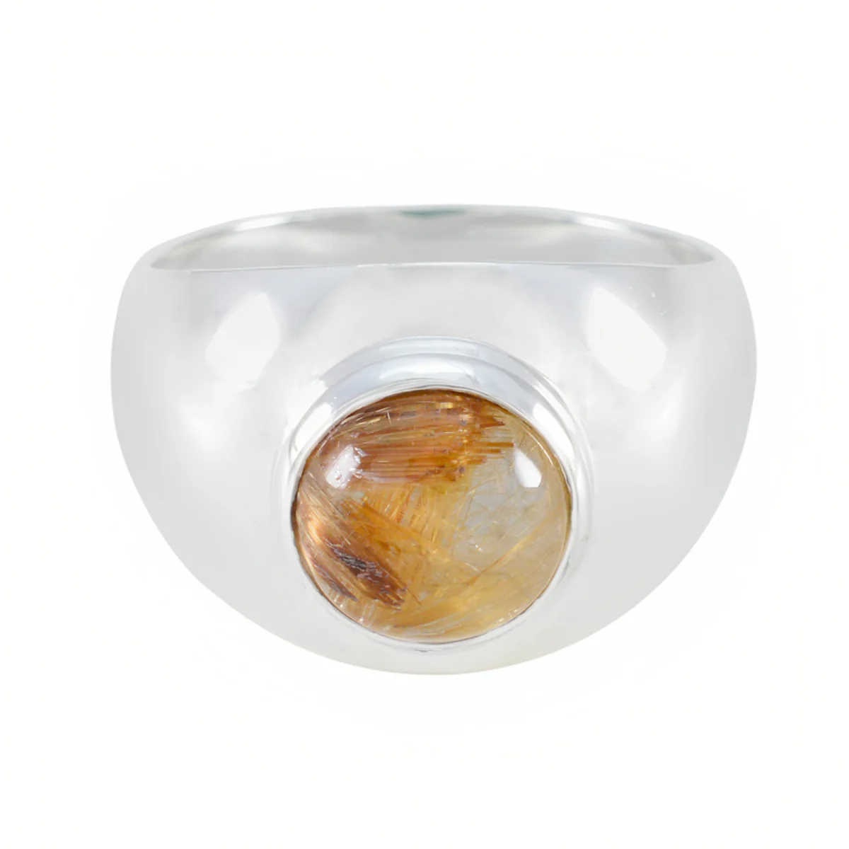 Rutile Quartz Solitaire Indian 92.5 Silver Yellow Gemstones Eye-catching Sophisticated Ring Jewellery