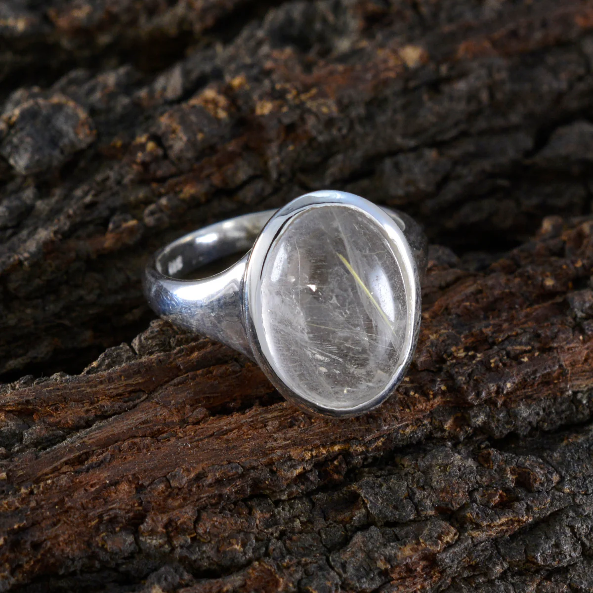 Rutile Quartz Solitaire Indian Sterling Silver Yellow Gemstones Minimal Artisan Ring Jewelry - Image 3