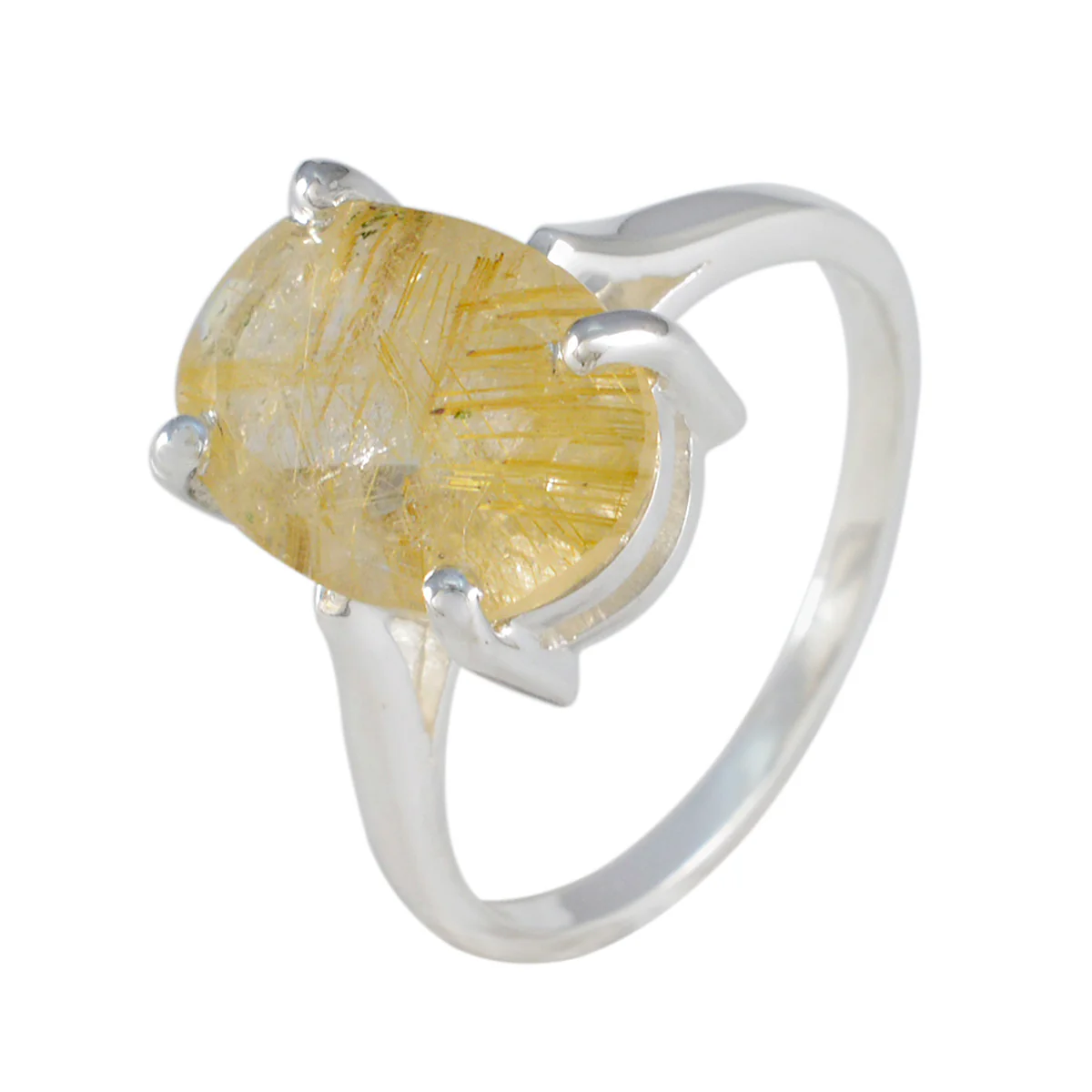 Rutile Quartz Solitaire Moroccan 925 Silver Yellow Gems Featherlight Heritage Ring Jewellery - Image 2