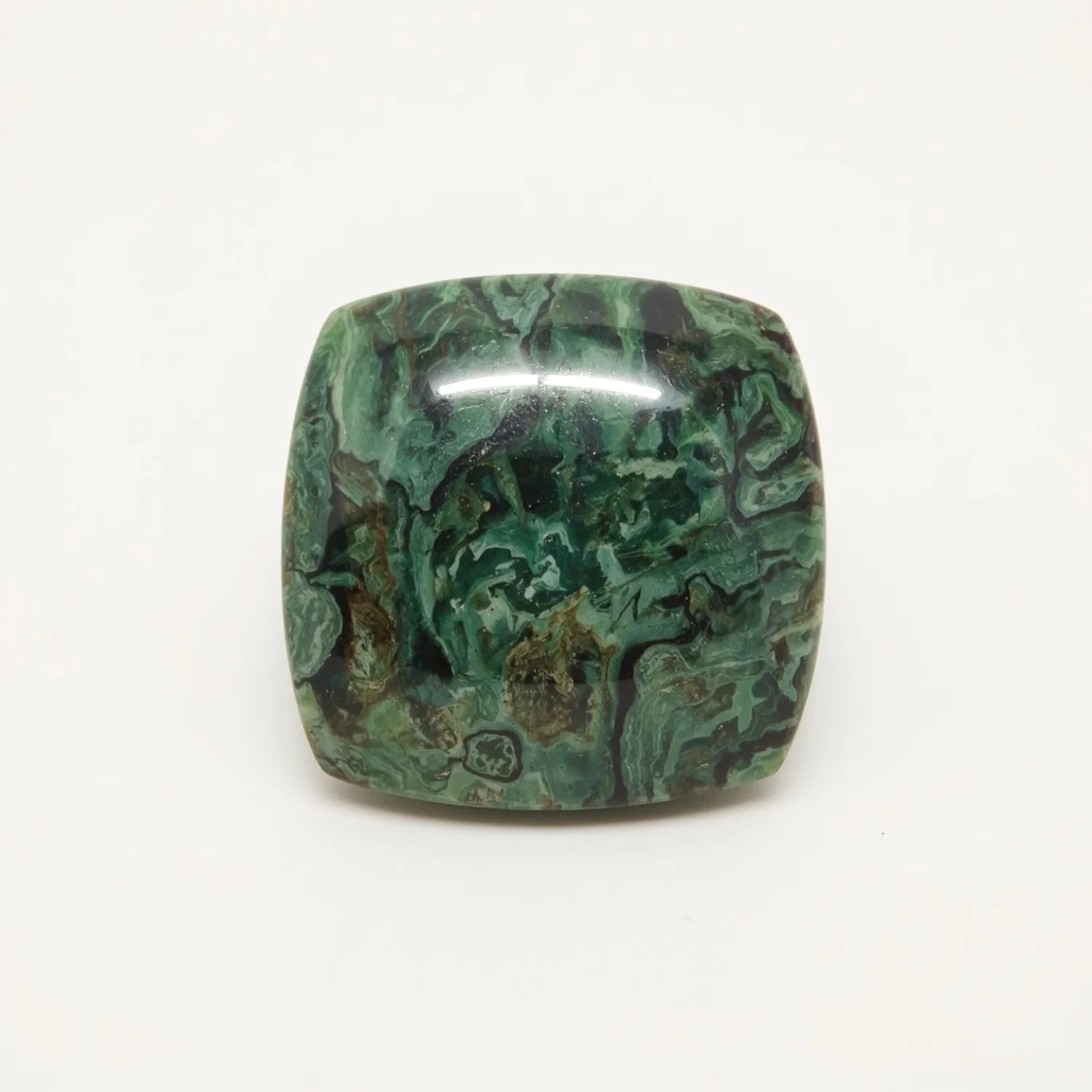 Serpentine 1PC Large 11x11 MM Square Cabochon Green Brilliant semi Precious Loose Gemstones - Image 2