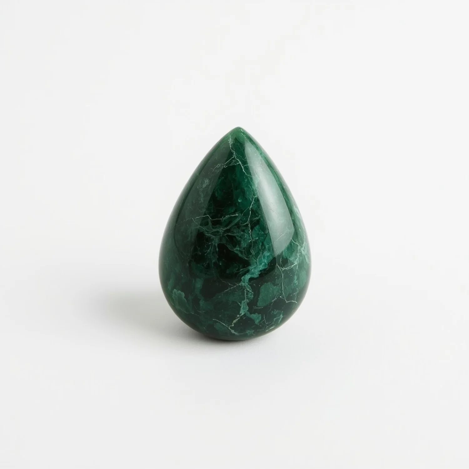 Serpentine 1PC Small 6x8 MM Pear Cabochon Green Lustrous semi Precious Semi Precious Gemstone