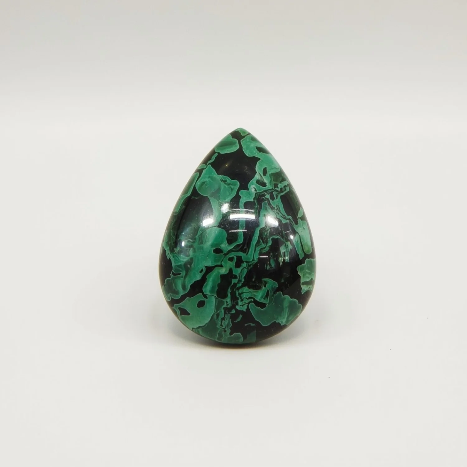 Serpentine 1PC Small 6x8 MM Pear Cabochon Green Lustrous semi Precious Semi Precious Gemstone - Image 2