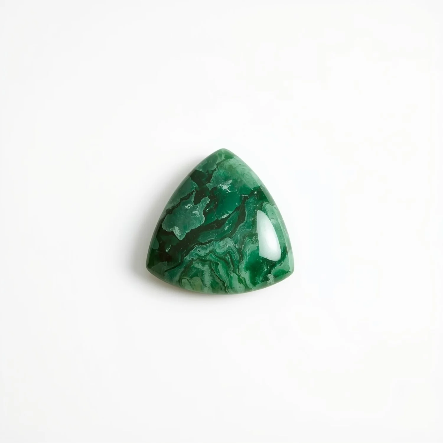 Serpentine 1PC Small 8x8 MM Triangle Cabochon Green Shine semi Precious Loose Gemstones - Image 2