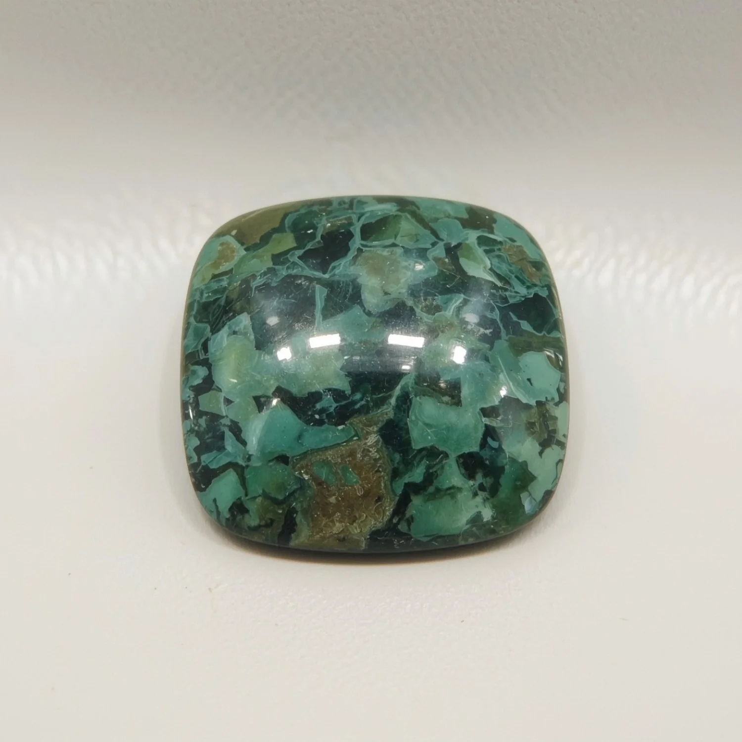 Serpentine 1PC Tiny 6x6 MM Cushion Cabochon Green Luster semi Precious Precious Gemstone - Image 2