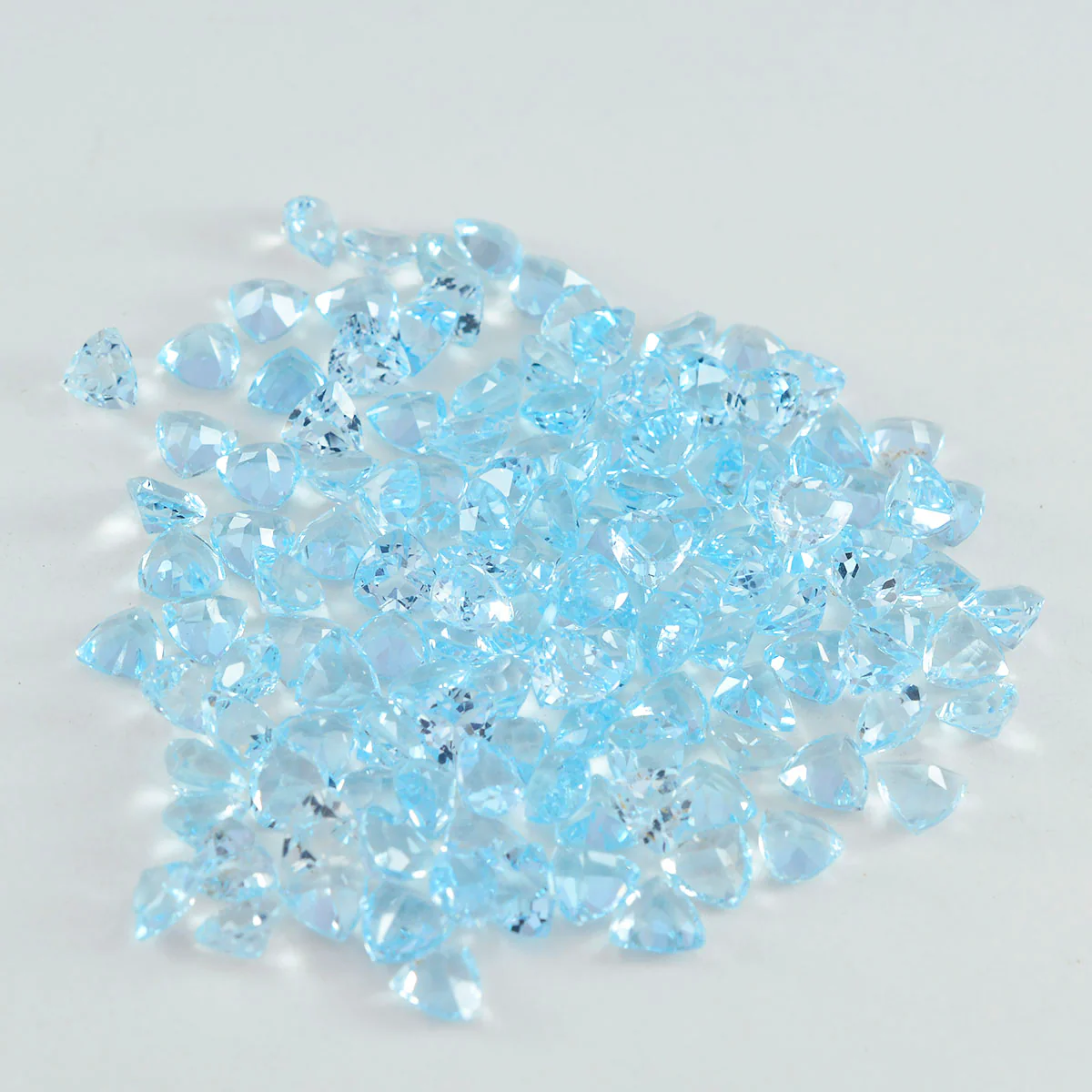 Sky Blue Topaz 10PC Tiny 3x3 MM Triangle Faceted Blue Fiery Semi Precious Loose Gemstone