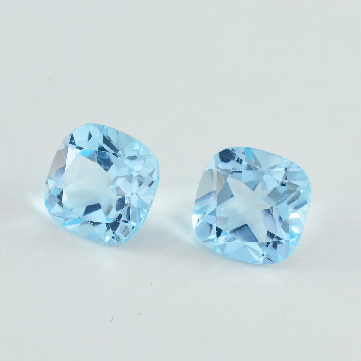 Sky Blue Topaz 10PC Tiny 4x4 MM Cushion Faceted Blue Brilliant Semi Precious Loose Gemstones - Image 3