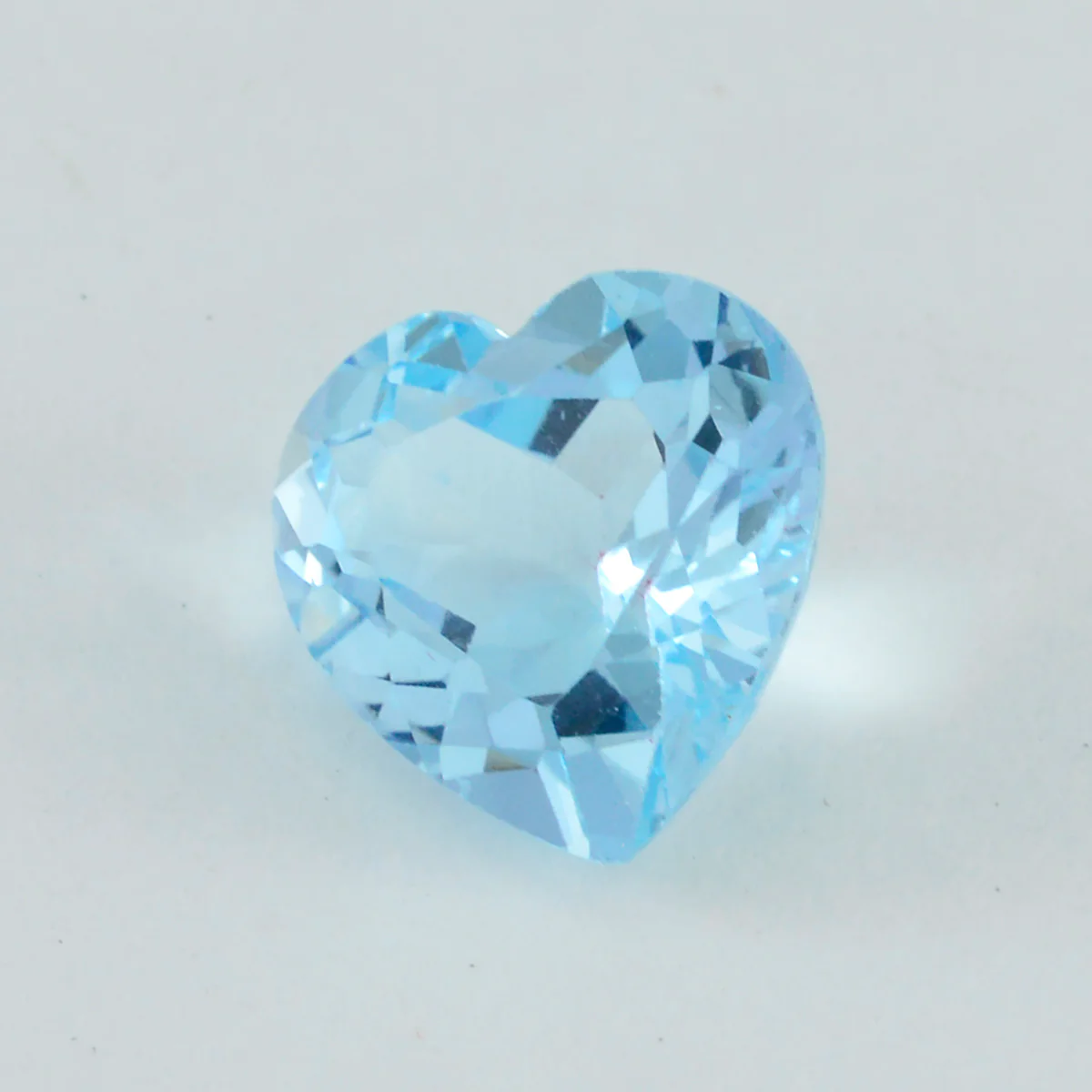 Sky Blue Topaz 1PC Chunky 15x15 MM Heart Faceted Blue Superior Semi Precious Loose Gemstone - Image 2