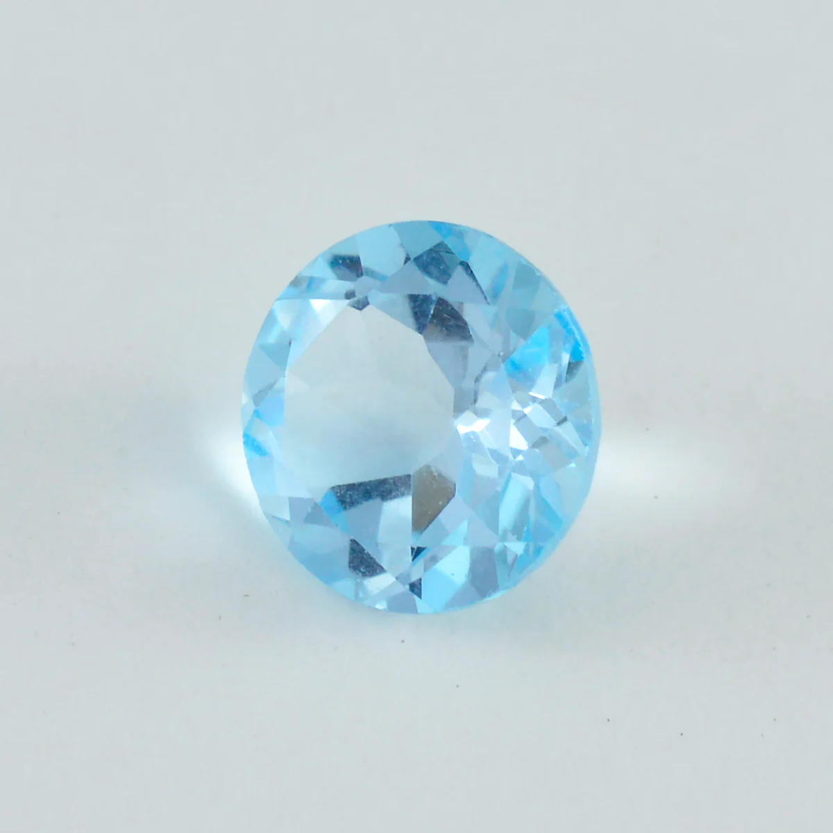 Sky Blue Topaz 1PC Chunky 15x15 MM Round Faceted Blue Superior Semi Precious Loose Gemstone - Image 3