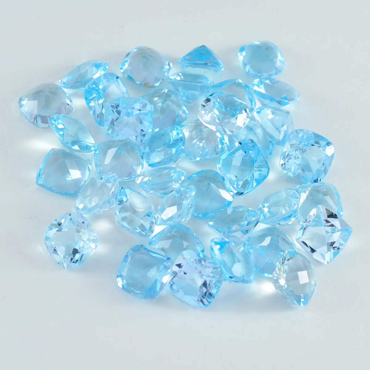 Sky Blue Topaz 1PC Chunky 16x16 MM Cushion Faceted Blue Pure Semi Precious Loose Gemstones - Image 3