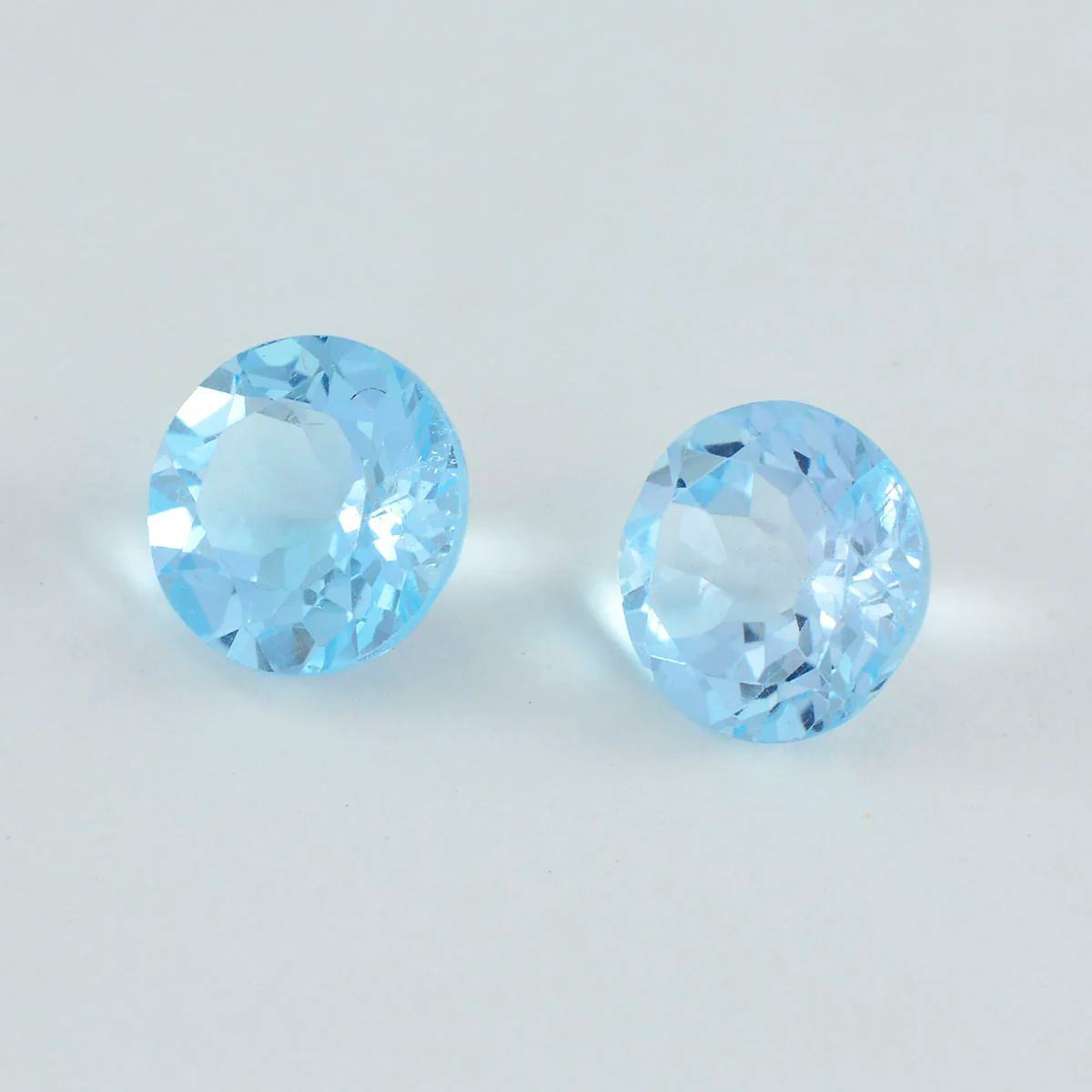 Sky Blue Topaz 1PC Large 10x10 MM Round Faceted Blue Shine Semi Precious Loose Gems - Image 3