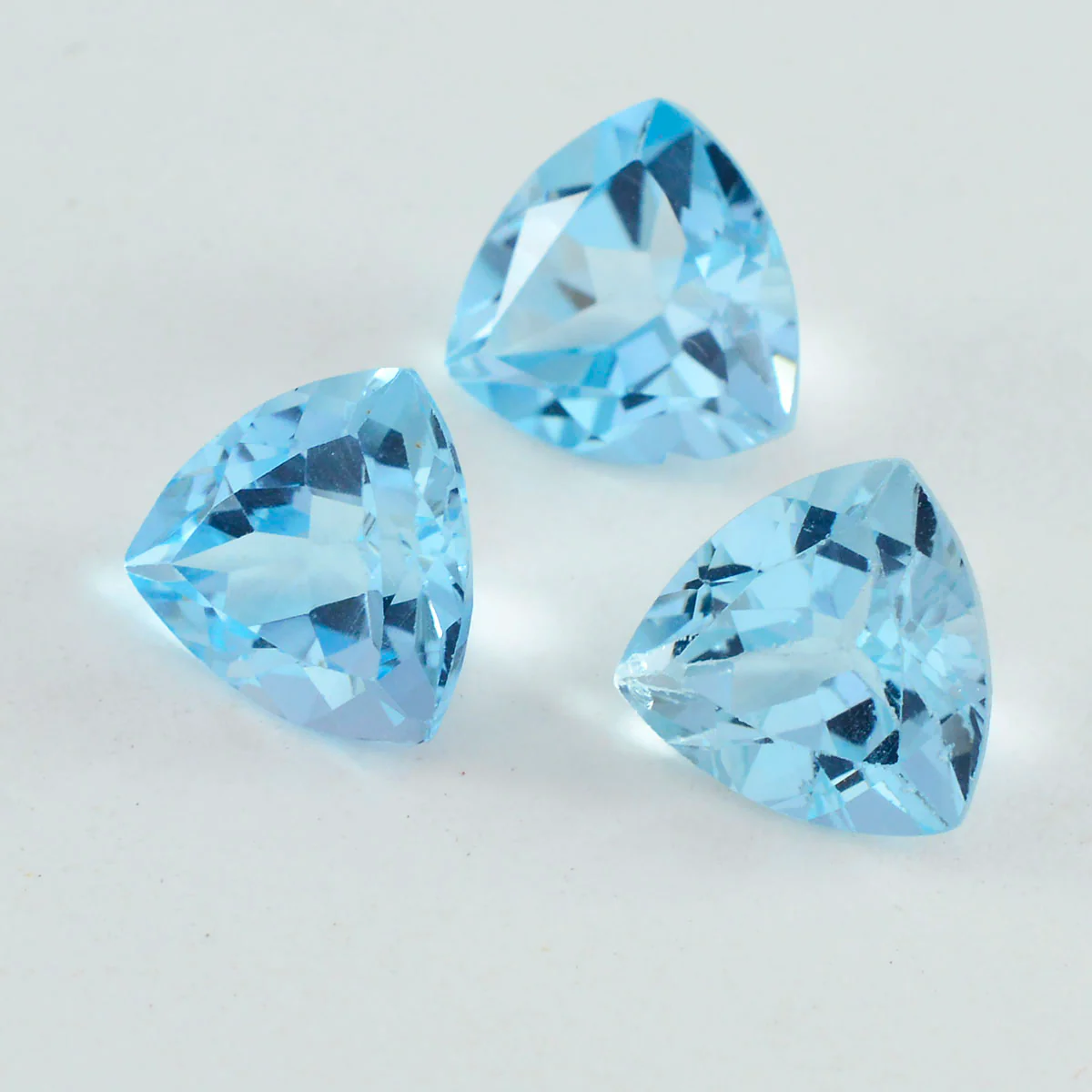 Sky Blue Topaz 1PC Large 10x10 MM Triangle Faceted Blue Shine Semi Precious Loose Gems
