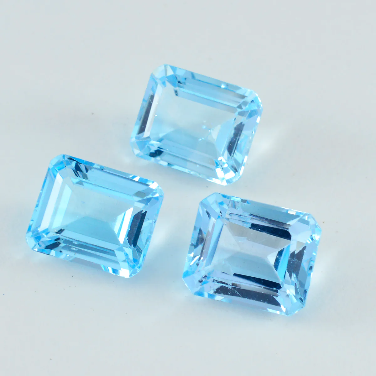 Sky Blue Topaz 1PC Large 10x12 MM Emerald Faceted Blue Genuine Semi Precious Loose Gemstones - Image 3