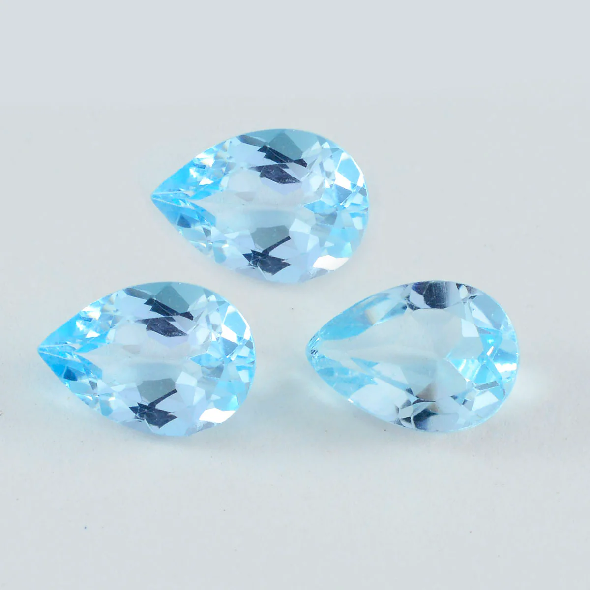 Sky Blue Topaz 1PC Large 10x12 MM Pear Faceted Blue High-Quality Semi Precious Loose Gems - Image 2