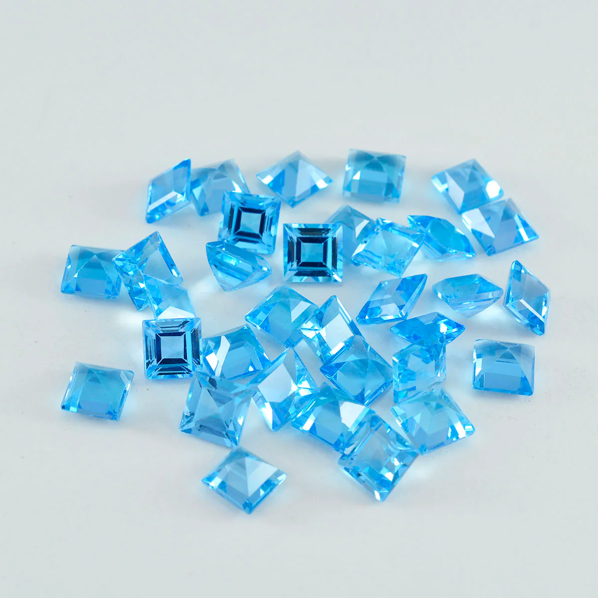 Sky Blue Topaz 1PC Large 11x11 MM Square Faceted Blue Fine Semi Precious Loose Gemstone