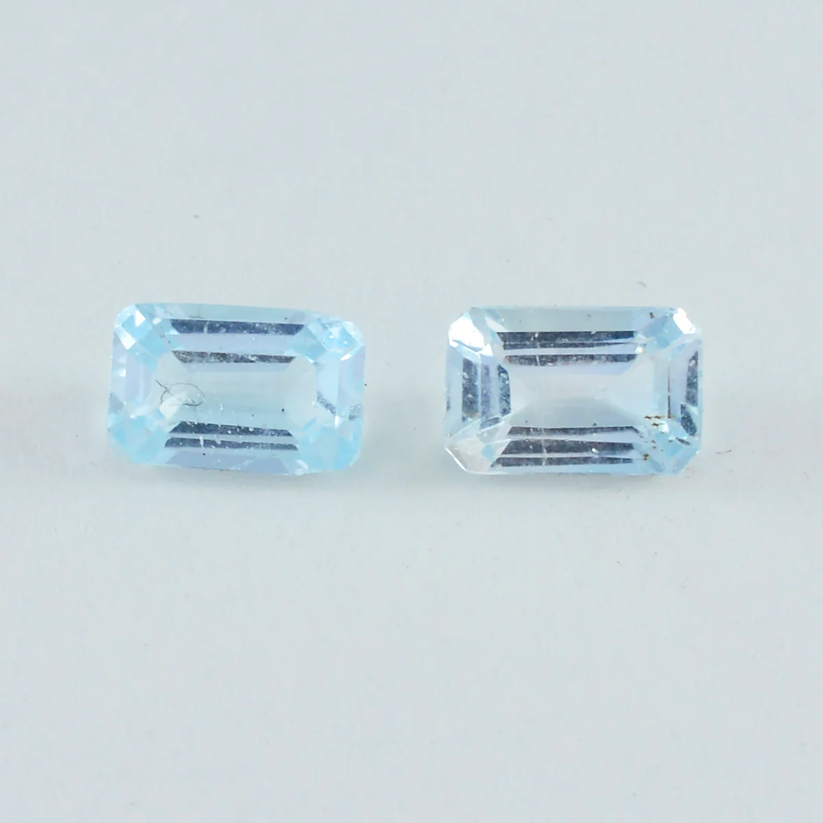 Sky Blue Topaz 1PC Large 8x12 MM Emerald Faceted Blue Natural Semi Precious Loose Gemstone - Image 2