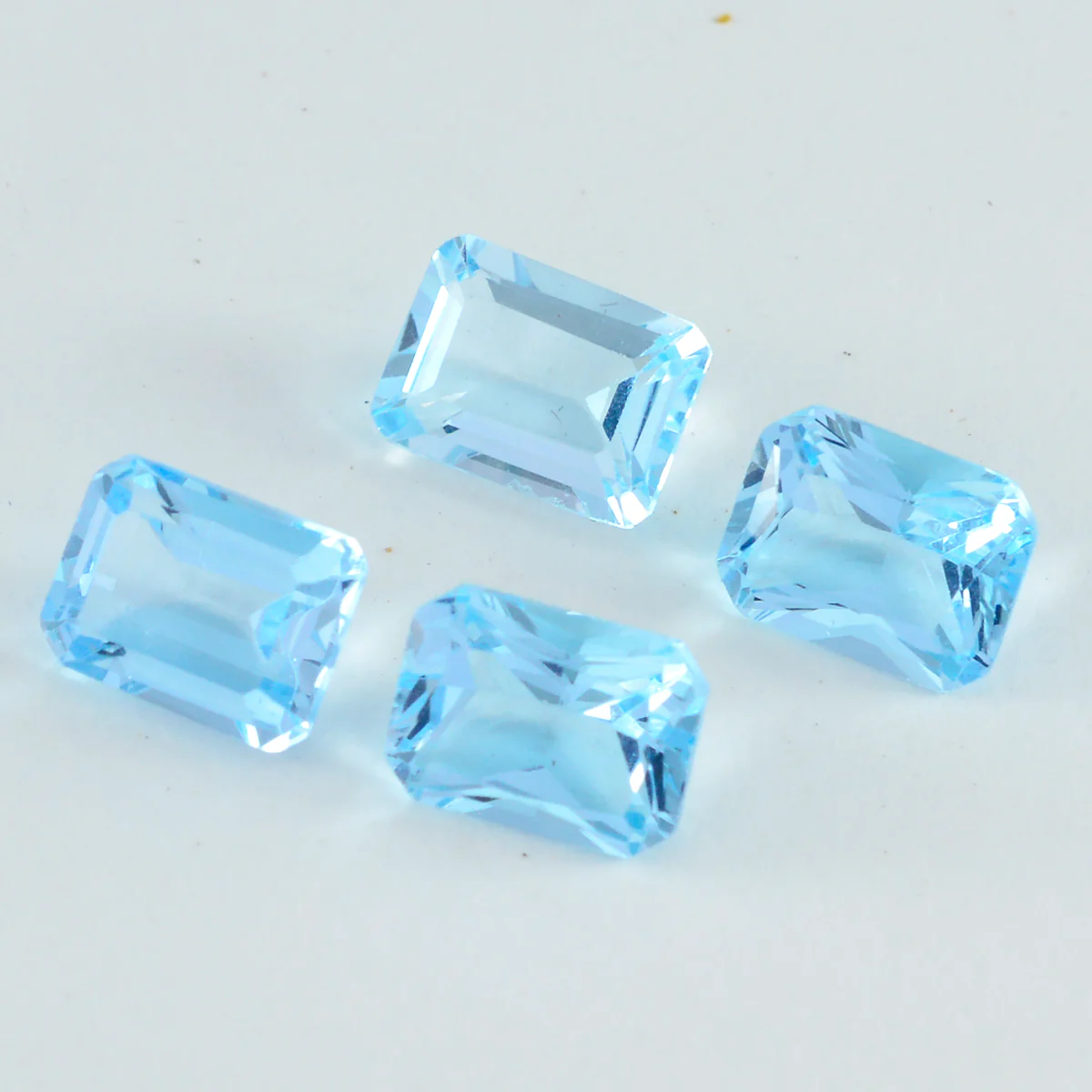 Sky Blue Topaz 1PC Large 8x12 MM Emerald Faceted Blue Natural Semi Precious Loose Gemstone - Image 3
