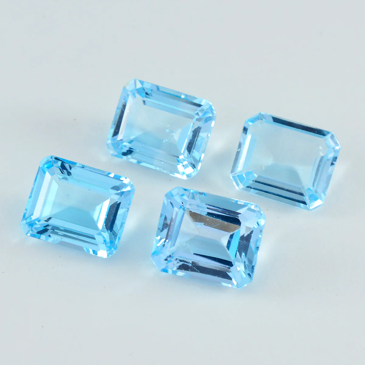 Sky Blue Topaz 1PC Large 8x12 MM Emerald Faceted Blue Natural Semi Precious Loose Gemstone - Image 4