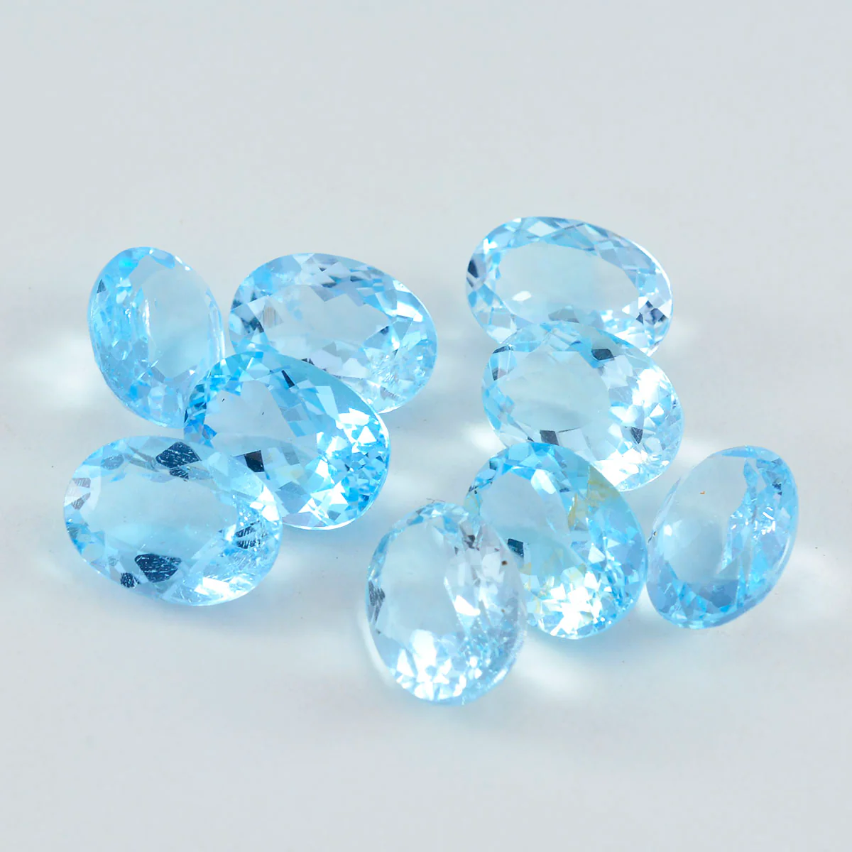 Sky Blue Topaz 1PC Medium 8x10 MM Oval Faceted Blue Natural Semi Precious Gems - Image 2