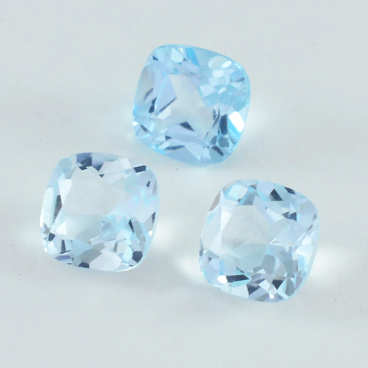 Sky Blue Topaz 1PC Medium 9x9 MM Cushion Faceted Blue Lustrous Semi Precious Gems