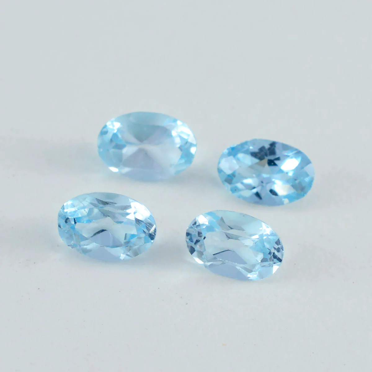 Sky Blue Topaz 1PC Small 6x9 MM Oval Faceted Blue Shine Semi Precious Loose Gems